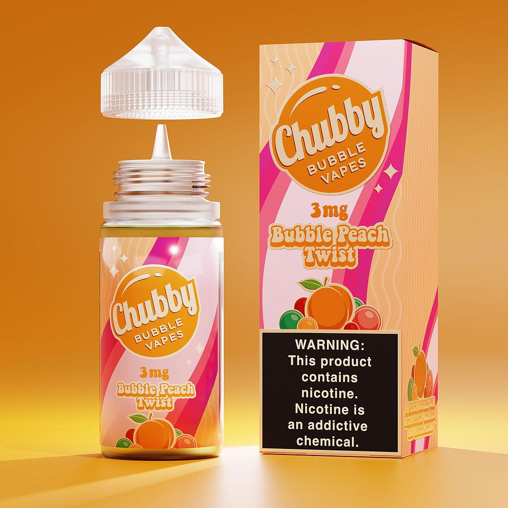 Chubby Bubble Vapes 100ml - Bubble Peach Twist